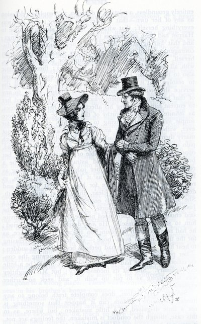 Emma en Mr Knightley (illustratie) door Hugh Thomson