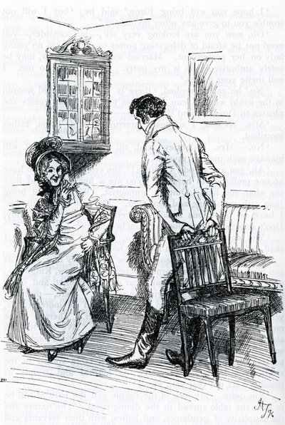 Emma en Mr. Knightley (illustratie) door Hugh Thomson