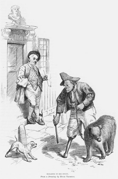 Hogarth in zijn studeerkamer door Hugh Thomson