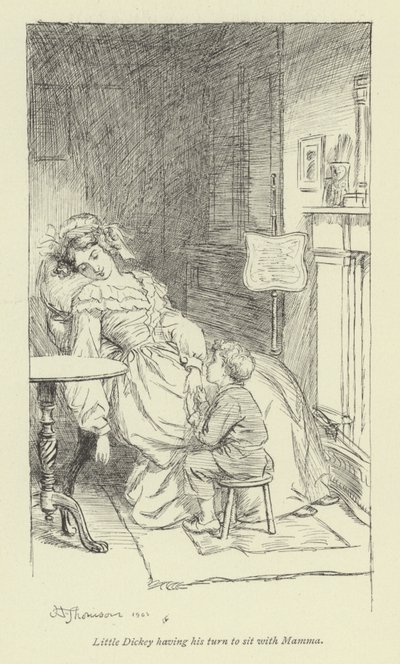 Illustratie voor Amos Barton door Hugh Thomson