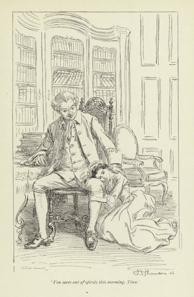 Illustratie voor Mr Gilfils Liefdesverhaal door Hugh Thomson
