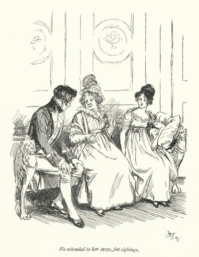 Illustratie voor Persuasion door Jane Austen (litho) door Hugh Thomson