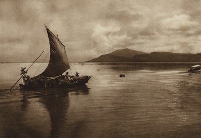 Mexico: Meer van Chapala (zwart-wit foto) door Hugo Brehme