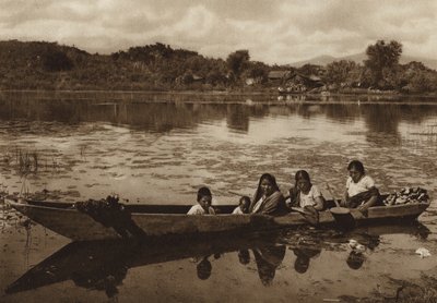 Mexico: Laguna de Patzcuaro (z/w foto) door Hugo Brehme