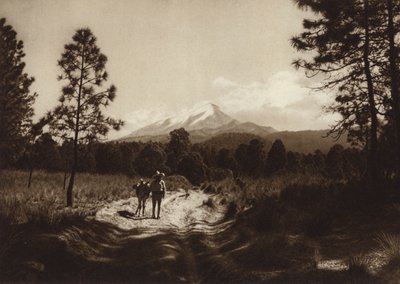 Mexico: Pad naar Pico de Orizaba (zwart-wit foto) door Hugo Brehme
