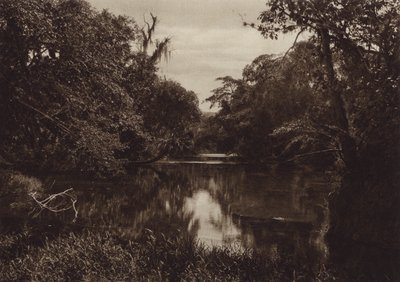 Mexico: Tamasopo, Panorama del rio, staat Vera Cruz (z/w foto) door Hugo Brehme