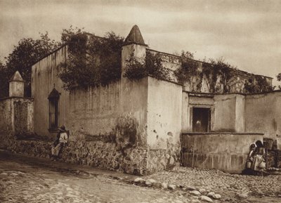 Mexico: Tlacopan, de buitenwijken van de hoofdstad Mexico (z/w foto) door Hugo Brehme