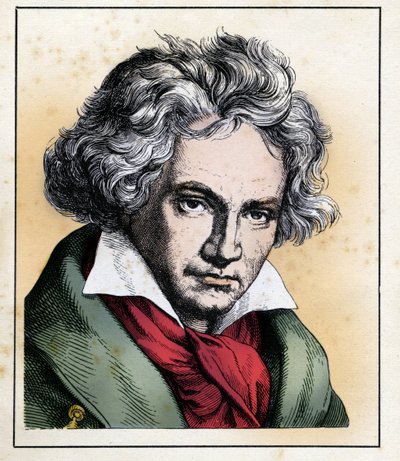 Portret van de Duitse componist en pianist Ludwig Van BEETHOVEN (1770-1827) door Hugo Bürkner