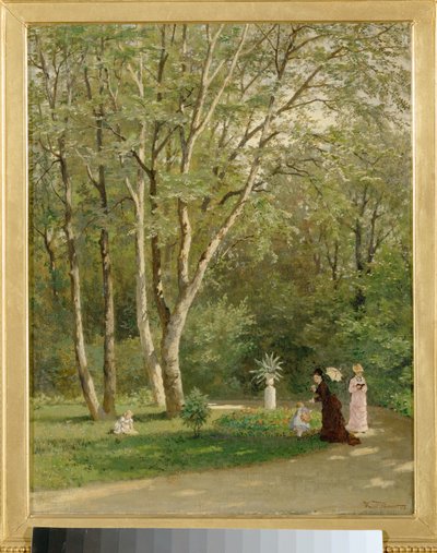 In einem Wiener Garten - In een Weense tuin ... (schilderij op doek) door Hugo Darnaut