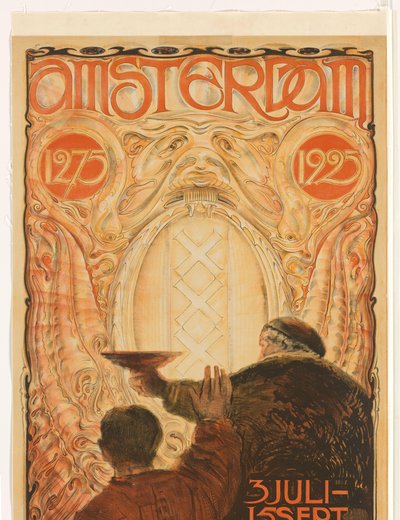 Affiche voor de tentoonstelling Amsterdam 1275-1925 door Huib Luns