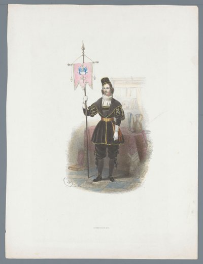 Man in historisch kostuum door Huib van Hove Bz