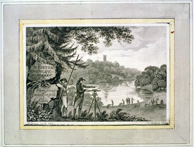 Visitekaartje van Humphrey Repton, gegraveerd door Thomas Medland door Humphry Repton