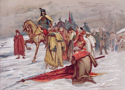 Rakoczi Ferenc neemt afscheid van zijn volk als hij in ballingschap gaat in februari 1711, ca. 1900 door Hungarian School