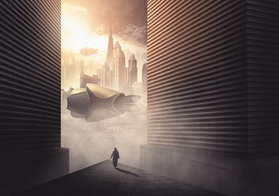 Golden Future Traveler door Hussain Buhligaha