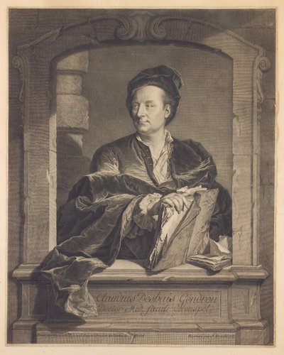 Dokter Claude Deshais Gendron, gegraveerd door J. Daulle, ca. 1737 door Hyacinthe Francois Rigaud