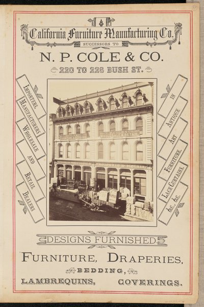[California Furniture Manufacturing Company, San Francisco]. door I. W. Taber