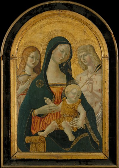 Madonna en Kind met Heiligen Maria Magdalena en Sebastiaan, 19e - begin 20e eeuw door Icilio Federico Joni