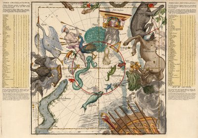 Zuidpool, Plaat 6 uit Globi coelestis in tabulas planas redacti descriptio, uitgegeven 1674 door Ignace Gaston Pardies