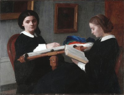 De twee zussen door Ignace Henri Jean Fantin-Latour