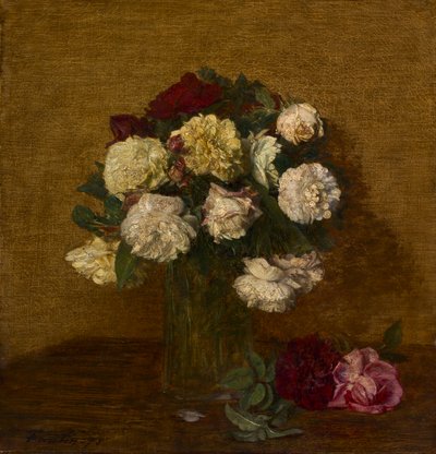 Rozen in een Vaas, 1878 door Ignace Henri Jean Fantin Latour