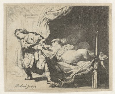 Jozef en de vrouw van Potifar door Ignace Joseph de Claussin