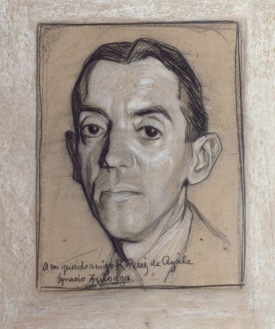 Portret van Ramon Perez de Ayala (1888-1962), Spaanse schrijver en journalist door Ignacio Zuloaga