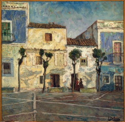 Huizen in de zon door Ignacio Zuloaga y Zabaleta