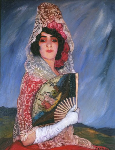 Mi Prima Cándica met mantilla, ca. 1913 door Ignacio Zuloaga y Zabaleta