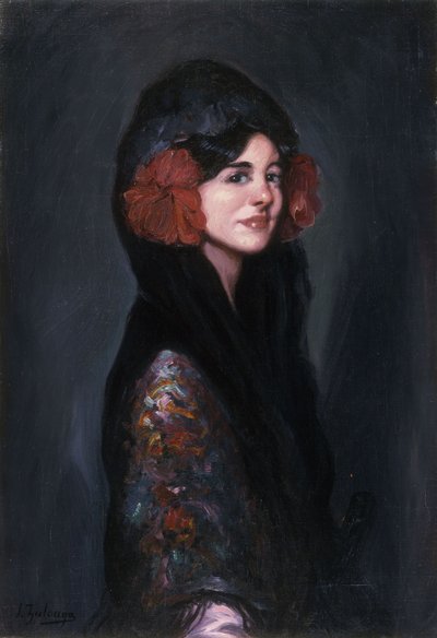 Portret van een Elegante Dame door Ignacio Zuloaga y Zabaleta