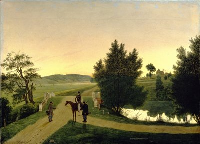 Landschap met jagers door Ignati Stepanovich Shchedrovsky