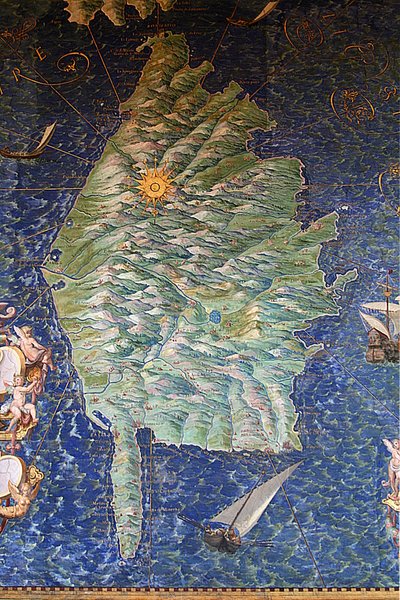 Kaart van Corsica - Kaartengalerij - Vaticaanse Musea. door Ignazio Danti