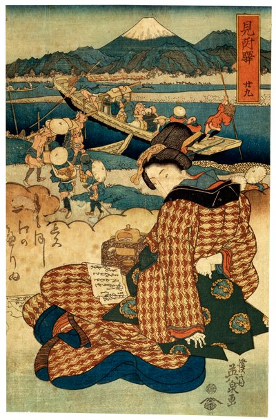 Station 29. Mitsuke uit de serie De Schoonheden van Tokaido door Ikeda Eisen