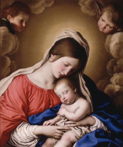 Madonna en kind (olieverf op doek) door Il (1609 85) Sassoferrato