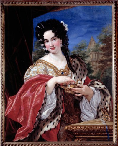 Portret van een dame in Cleopatra-kostuum door Il  Baciccio