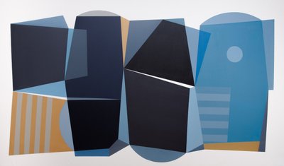 Blauwe geometrische harmonie door Ildefonso Martín