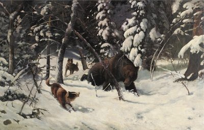 De Berenjacht door Illarion Mikhailovich Pryanishnikov