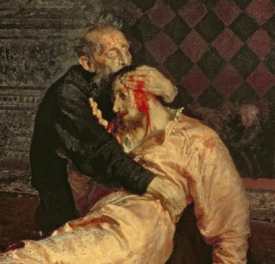 Ivan de Verschrikkelijke en zijn zoon op 16 november door Ilya Efimovich Repin