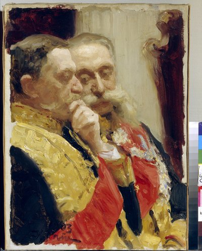 Portret van I. Goremykin en N. Gerard, leden van de Staatsraad door Ilya Efimovich Repin