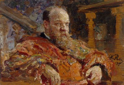 Portret van Pavel Viktorovich Delarov 1851-1913, 1910 door Ilya Efimovich Repin