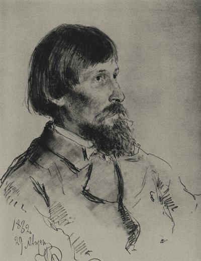 Portret van de kunstenaar Viktor Vasnetsov 1848-1926 door Ilya Efimovich Repin
