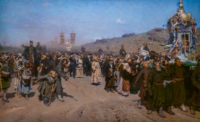 Religieuze processie in de provincie Koersk door Ilya Efimovich Repin