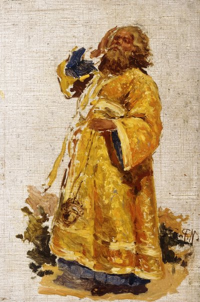 Studie van de Diaken voor het schilderij "De Religieuze Processie in de Provincie Koersk" door Ilya Efimovich Repin