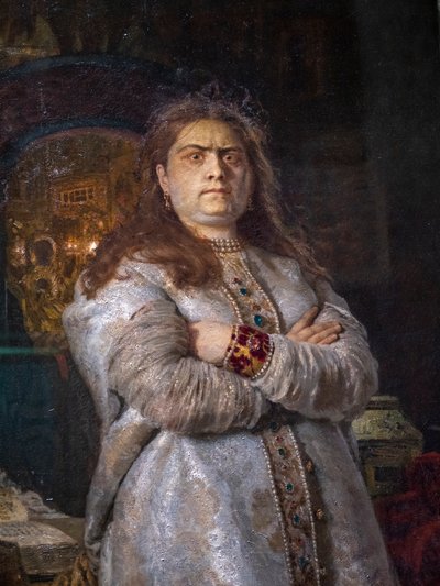 TSAREVNA SOFIA ALEXEIEVNA IN HET NOVODEVICHY KLOOSTER door Ilya Efimovich Repin