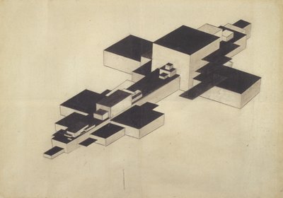 Ontwerp voor Supremolet Suprematistisch Vliegtuig door Ilya Grigorevich Chashnik