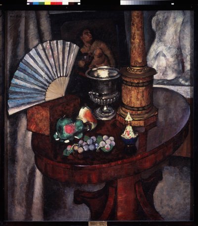 Stilleven met waaier door Ilya Ivanovich Mashkov