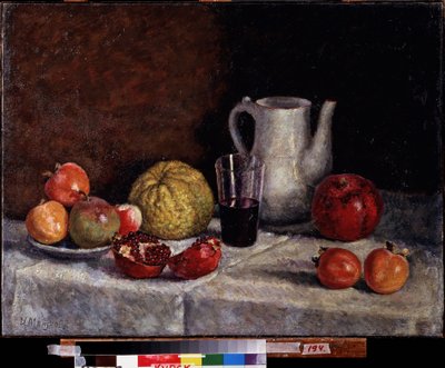 Stilleven met een granaatappel door Ilya Ivanovich Mashkov