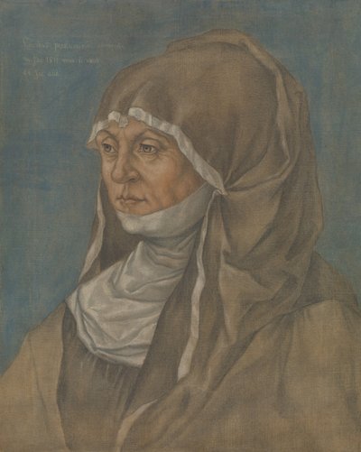 Portret van een vrouw, vermoedelijk Caritas Pirckheimer door Imitator of Albrecht Dürer