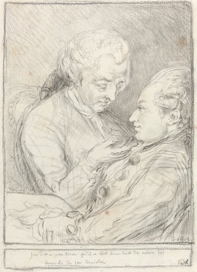 Portret van de Kunstenaar met Zijn Jongere Broer, Augustin Saint-Aubin door Imitator of Gabriel Jacques de Saint Aubin