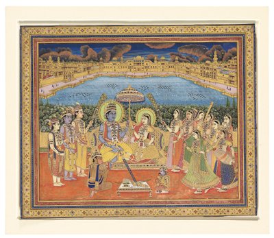 Een schilderij van Rama en Sita, India, Jaipur, ca. 1800 door Indian School