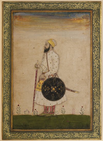 Bahram Khan, een hofbeambte van Shah Jahan, Mughal India, ca. 1720 door Indian School